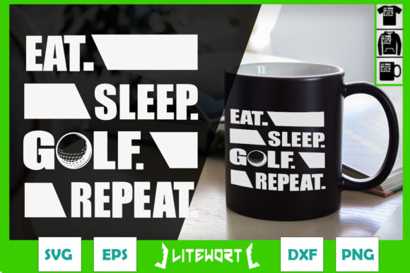 A Designer's Review of the Eat Sleep Golf Repeat Embroidery File