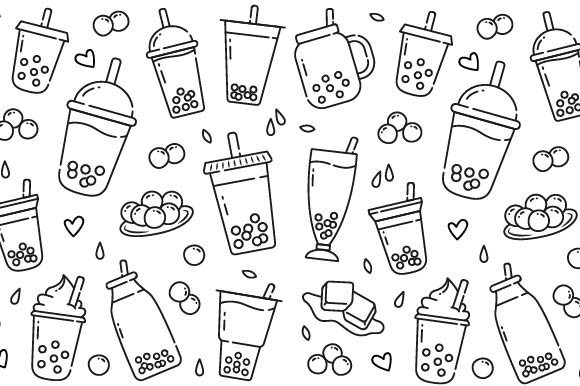 Boba Drink Doodle Graphics for Handmade Illustrations