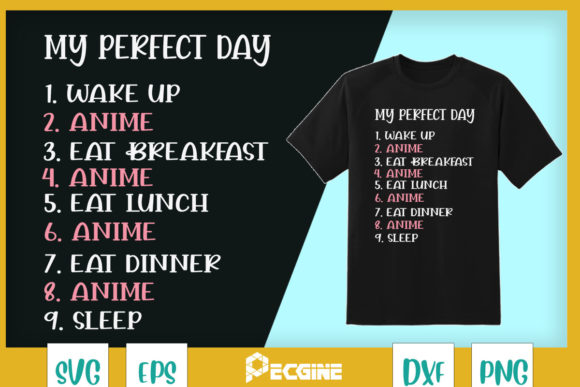 Designer Review: My Perfect Day Funny Kawaii Anime Graphics for T-Shirt Projects