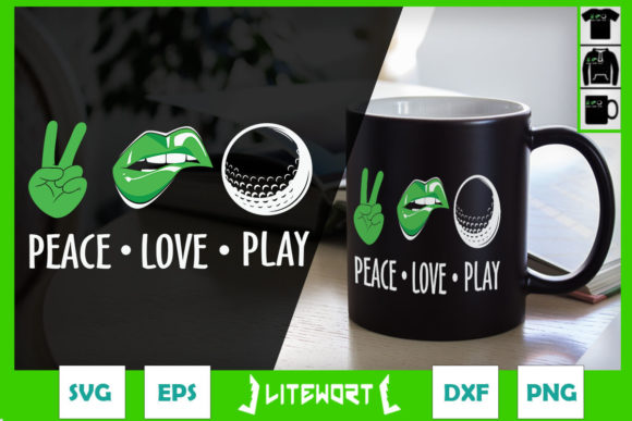 Funny Golf Peace - Love - Golf: A Graphics Asset for Crafts & Brands