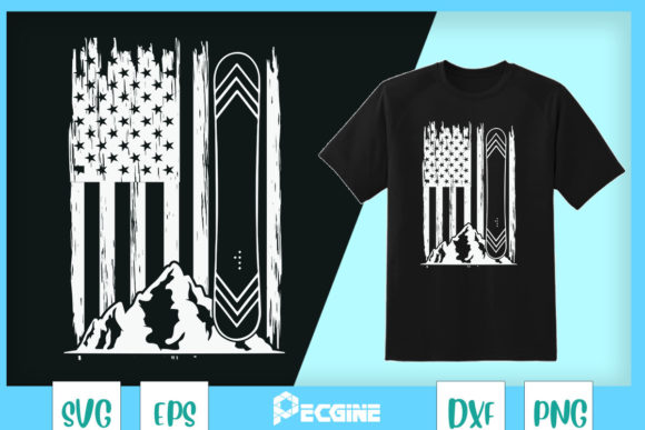 Skiing Snowboard Flag Graphics for T-Shirt Designs