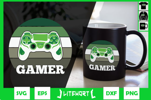Vintage Retro Gamer Graphics for Crafts and Blogs